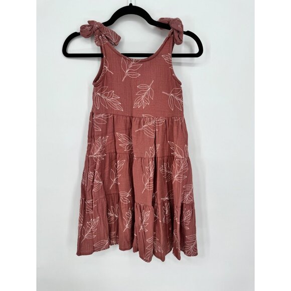 Dotdotsmile Girls Fancy Dress Size 7 Cotton Maroon with Floral Print NWT
